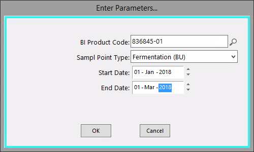 Parameterdialog für HTML-Reporting